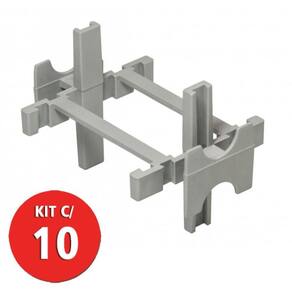 Kit C/ 10 Espaçador P/ Bloco Vidro Cinza Cortag