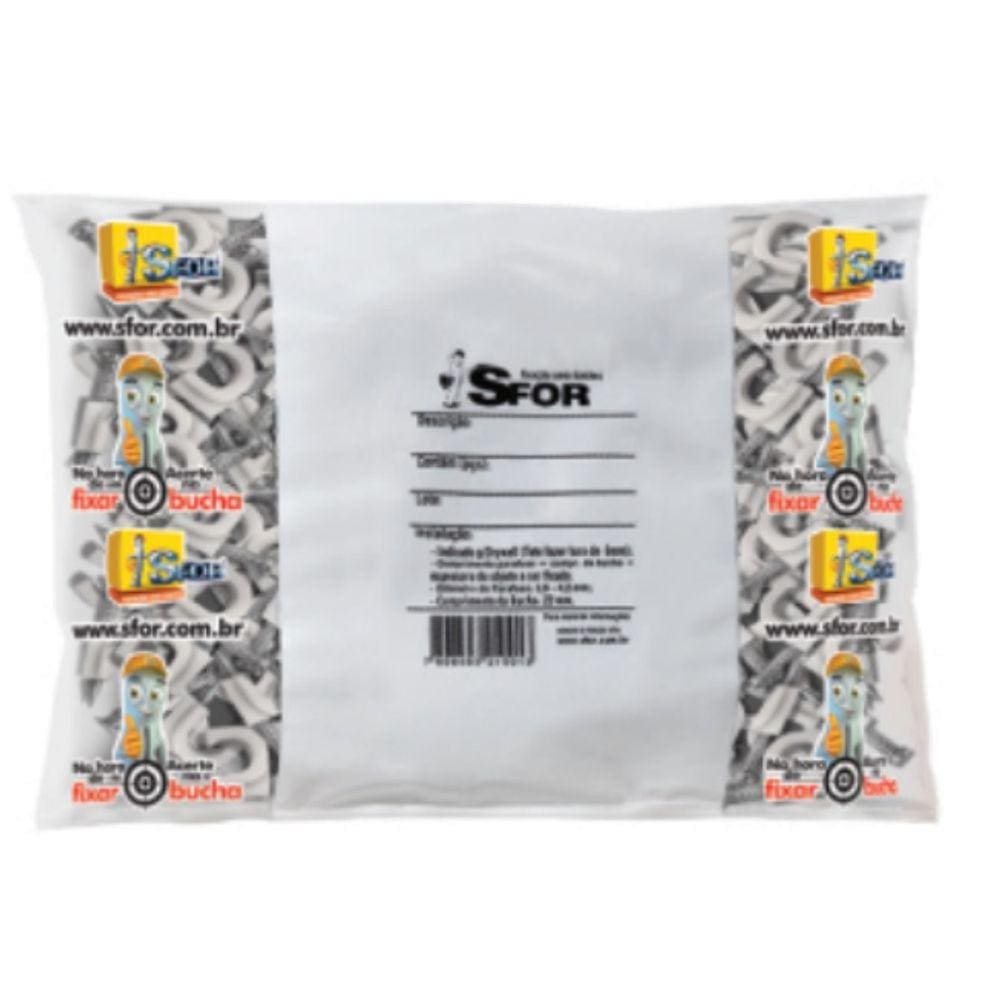 Kit C/ 100 Fixa Cabo Coaxial 6mm + Prego 2,5x25 Sforplast