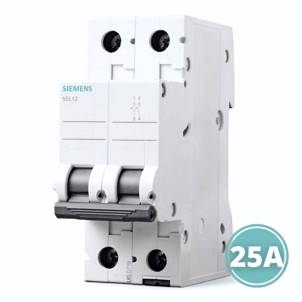Disjuntor 5Sl12257mb Bipolar 2P Curva C 25A Siemens