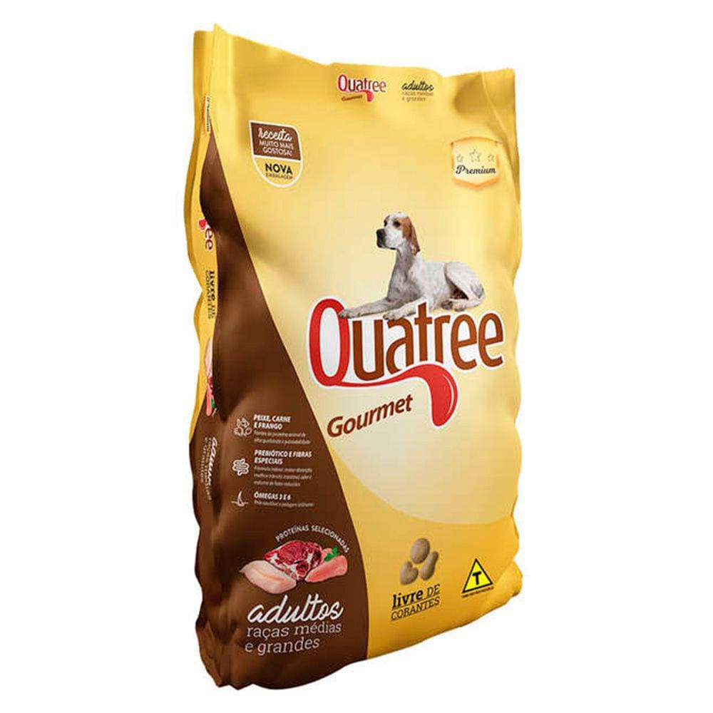 Raçao Quatree Gourmet Caes Adultos Raças Med/Gd Sem Corantes 3kg
