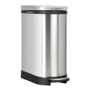 Lixeira Estreita 10 Litros Luxo 41X21X31Cm Inox - Prateado