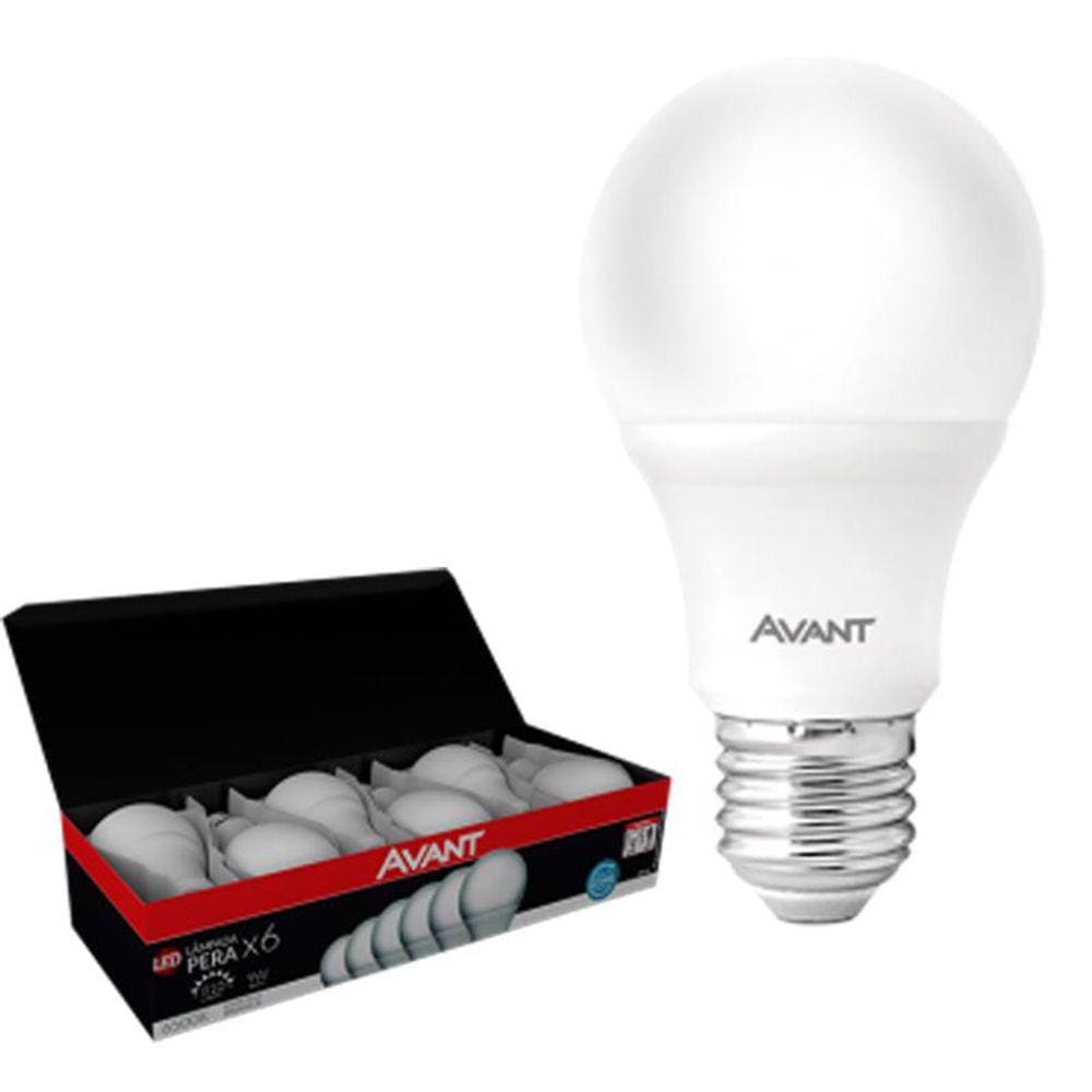 Kit Lâmpada Led Pêra 9W com 6 Unidades 6500K Luz Branca Bivolt - Avant