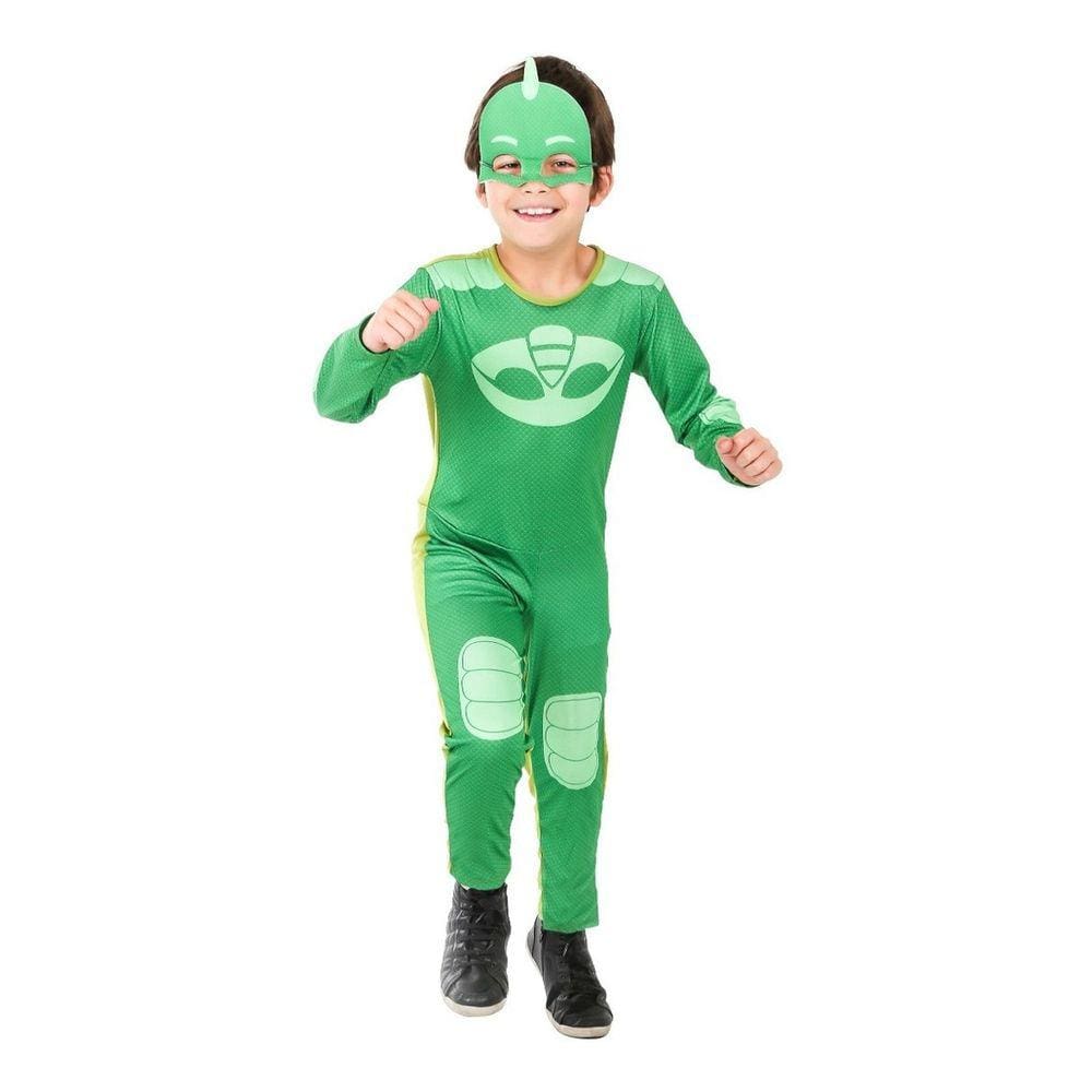 Fantasia Pj Masks Menino Lagartixo Gekko Longa Luxo Pjmasks