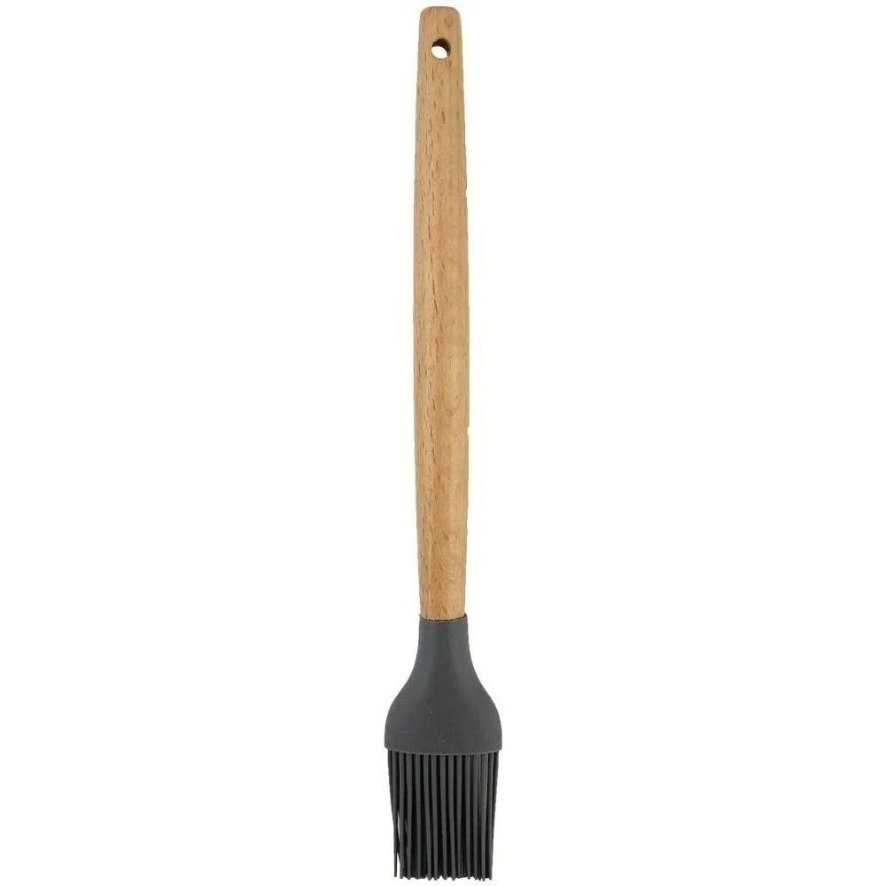 Pincel Culinario De Madeira Silicone Untar Confeitar 27 Cm