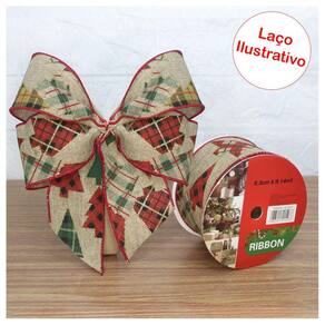 Kit 4 Rolo Fita Aramada Natal Decoração Natalina 6,3cm x 9,14m