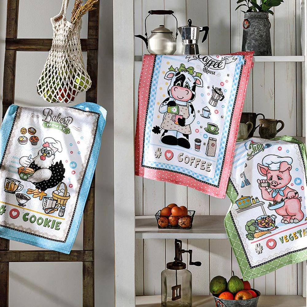 Kit 12 Pano Copa Prato Cozinha Dohler 100% Algodão Cozinheiro