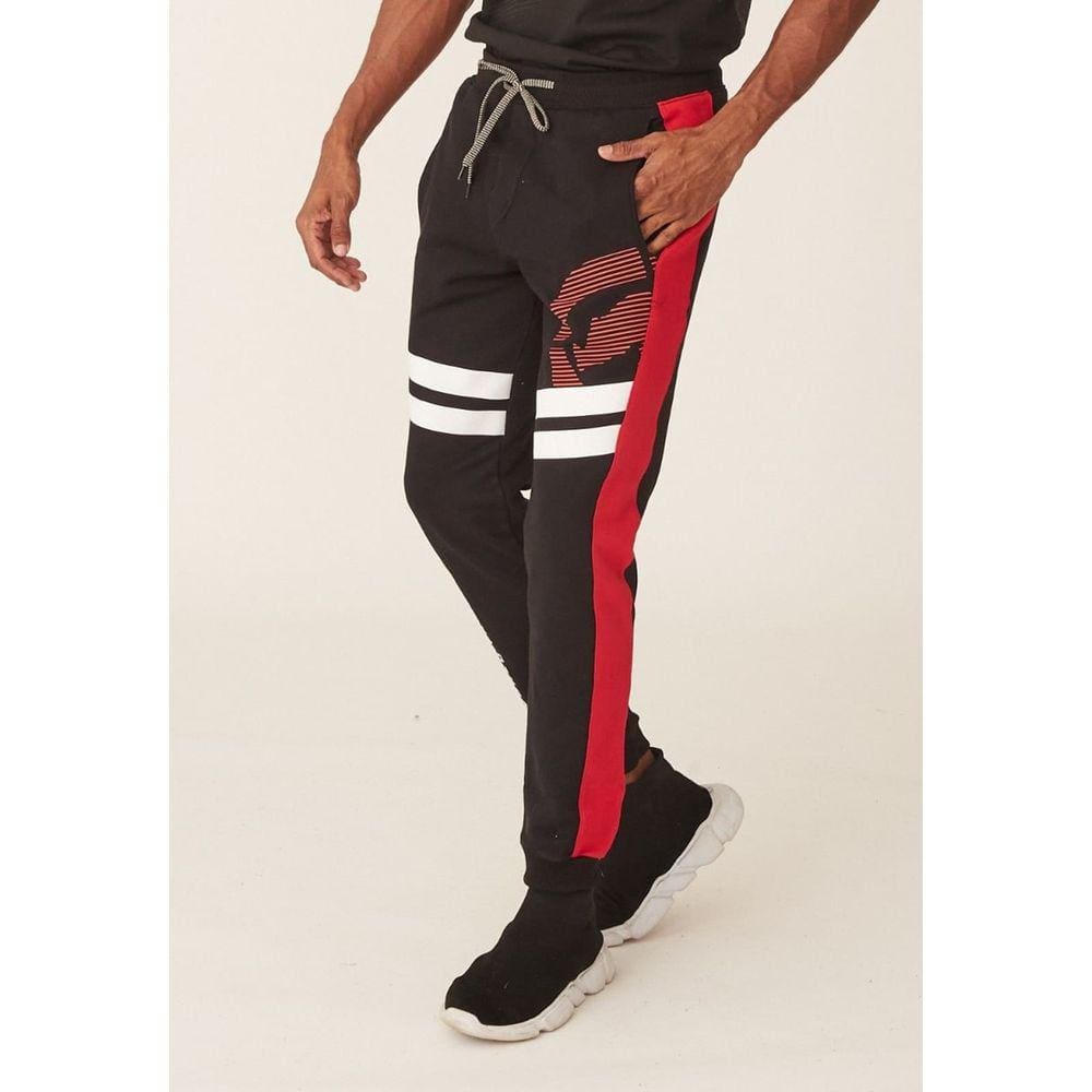 Calça Moletom Jogger Ecko Faixa Vermelha