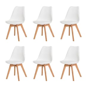 Kit 6 Cadeiras Estofadas C/ Encosto P/ Mesa De Jantar Branco