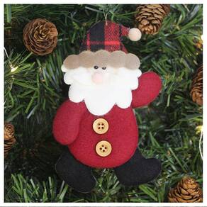 Kit 6 Enfeites Árvore De Natal Pendente Papai Noel 14,5cm