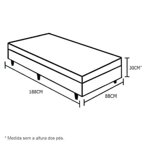 Base Box Baú Para Colchão Solteiro Thor Umaflex 188cm x 88cm