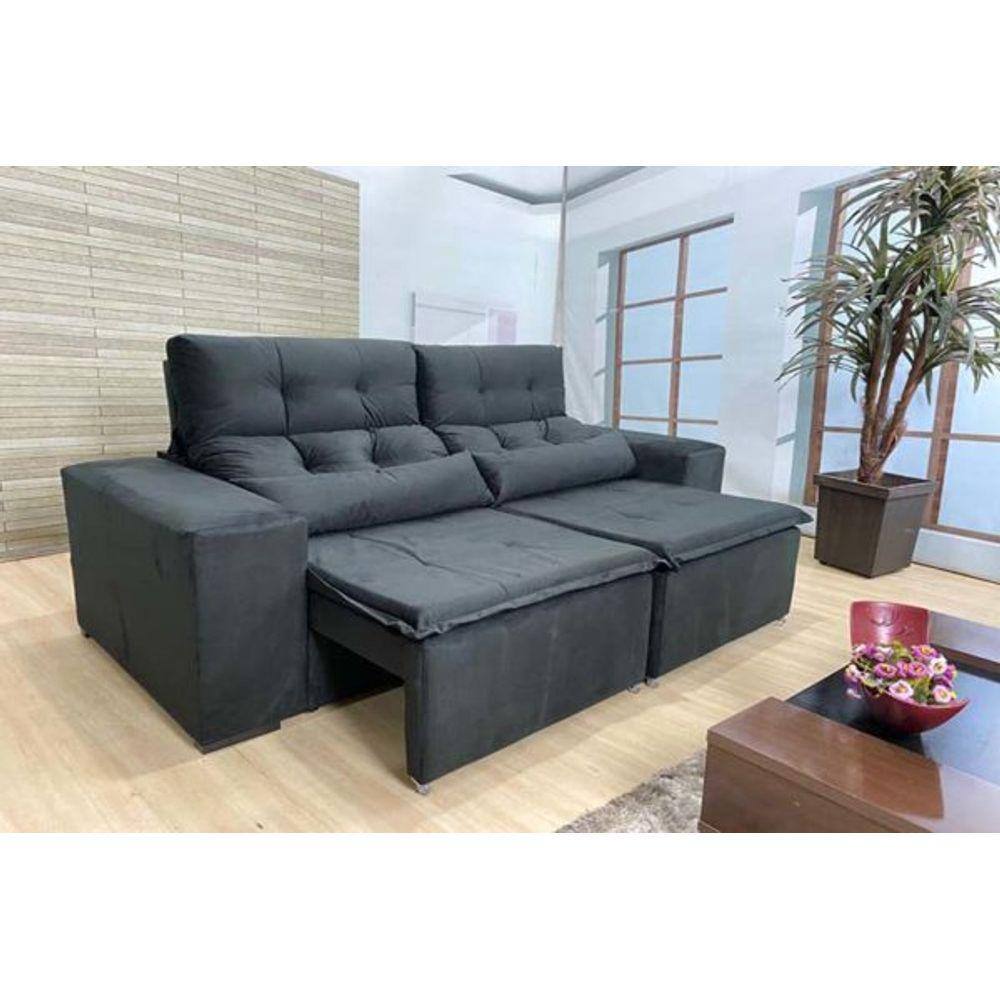 Sofa retratil 2 metro e 55 Black Friday Vale Pix Casas Bahia