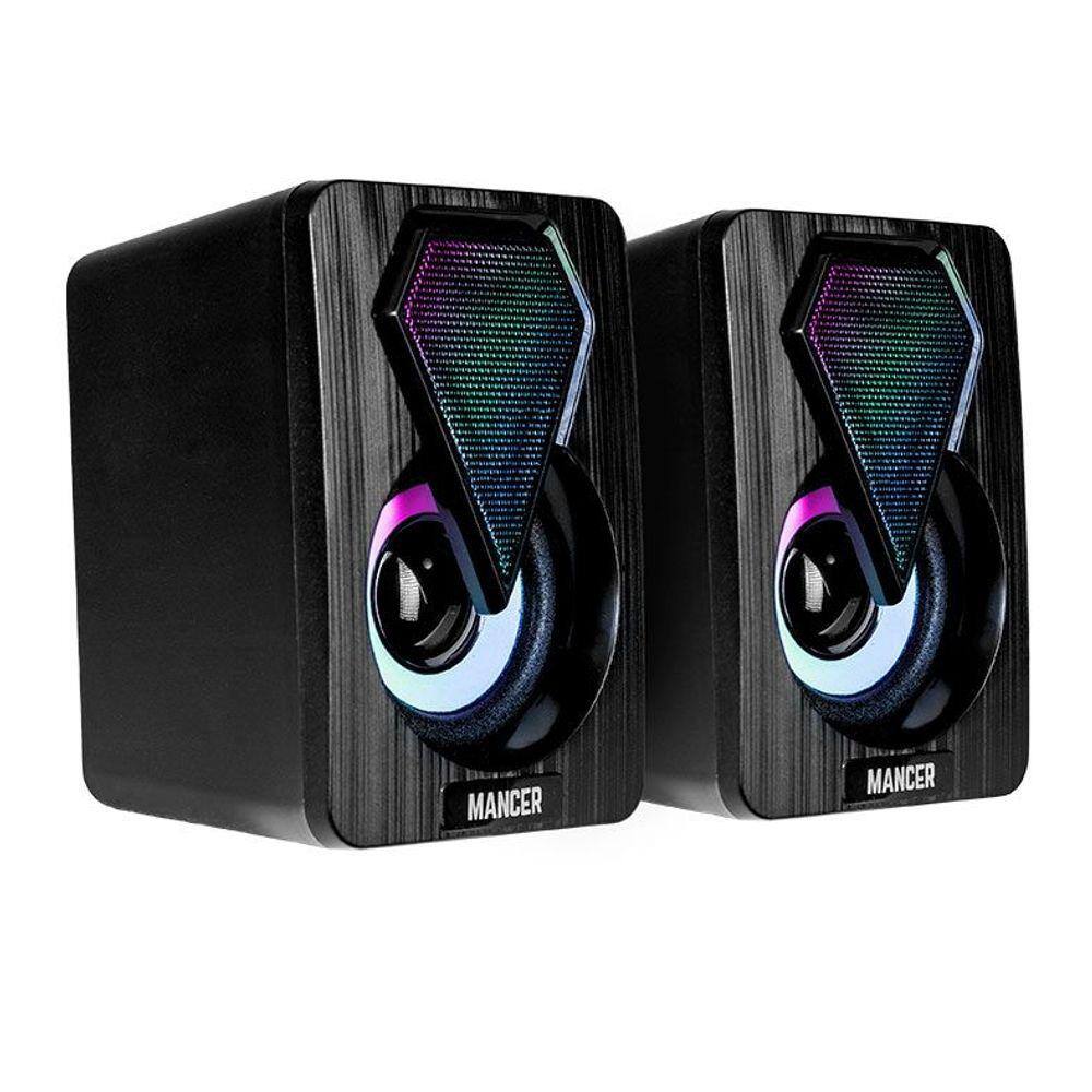 Caixa de Som Mancer Helm 2 Rainbow 2x3w Rms Preto Mcr-Hmt-Rb02