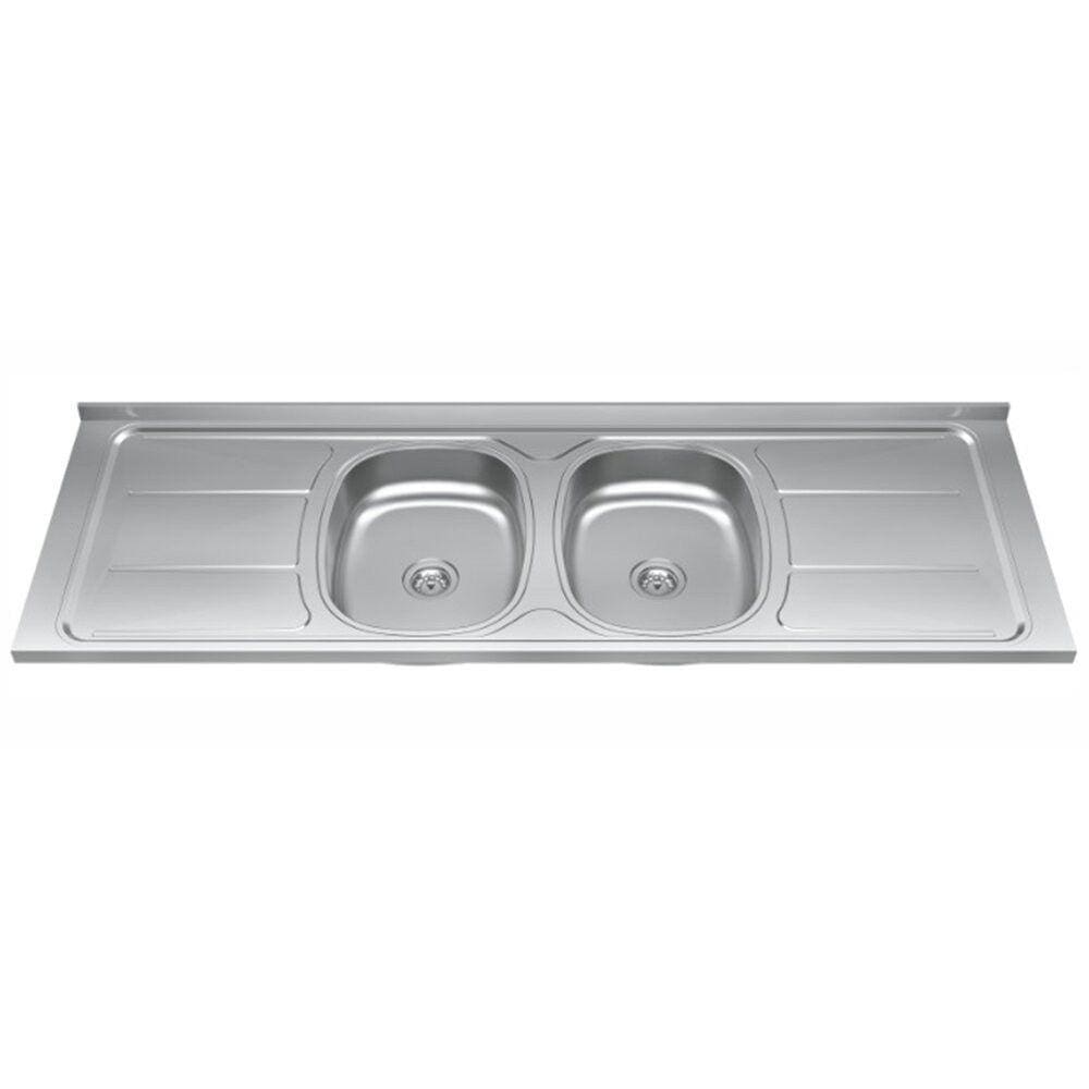 Pia de Cozinha em Inox com 2 Cubas 160 cm 30316Ghel Plus