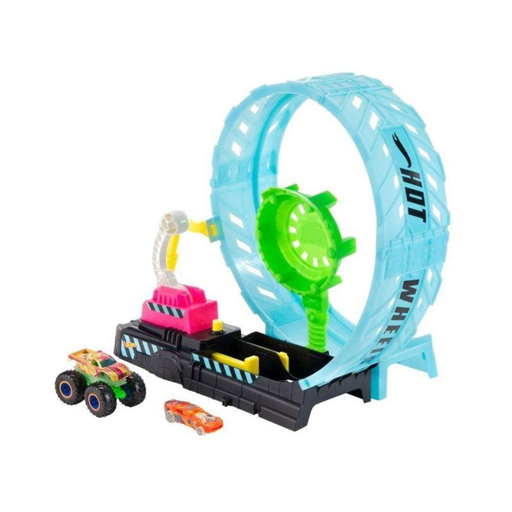 Pista Hot Wheels Monster Truck Batalha Do Tubarão Mecha em