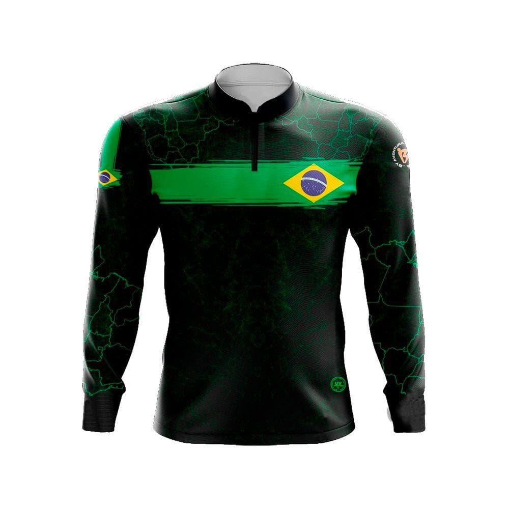 Camiseta By Aventura Manga Longa Fator Proteção Solar UV30+ Brasil Amarela