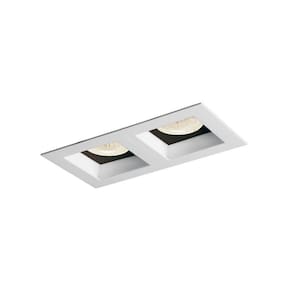 Spot de Embutir Newline Flat para 2 Lâmpadas AR70 GU10 Bivolt Branco e Preto