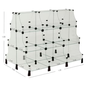 Gôndola Modulado em Vidro - 1,20 x 1,00 x 0,80