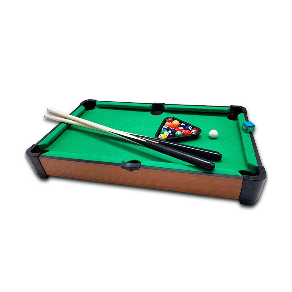 Mini Mesa de Sinuca Bilhar Snooker Infantil Com Pé 2 Tacos 16 Bolas  Triângulo Giz Brinqway