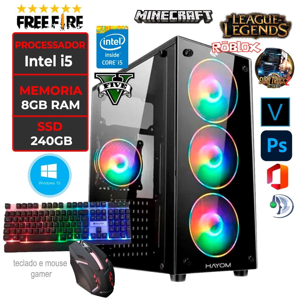 Pc Gamer Amd A4 6300, Monitor 21 , Com Jogos Gratis.