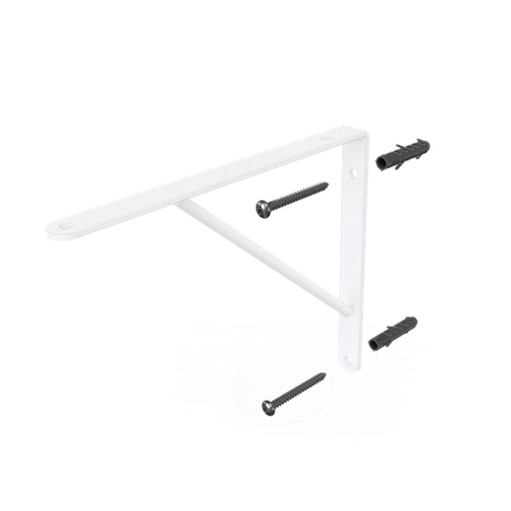Suporte Mão Francesa 20Cm Branco Com Bucha E Parafuso Dicarlo Fe0031