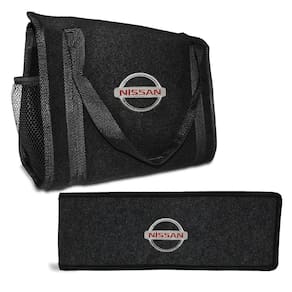 Bolsa Organizadora de Porta Malas e Capa Porta Triângulo de Sinalização Emblema Nissan Bordado Frontier Sentra Kicks