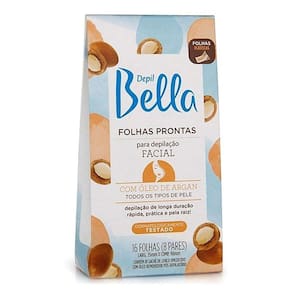 Folhas Prontas Para Depilação Facial Depil Bella Argan 16 Unidades