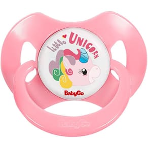 Chupeta De Bebê Infantil Com Capuz e Bico de Silicone De 0 à 6 Meses Tam 1 Unicórnio Rosa Baby Go