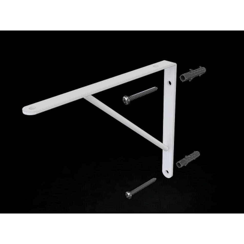 Suporte Mão Francesa 40Cm Branco Com Bucha E Parafuso Dicarlo Fe0030