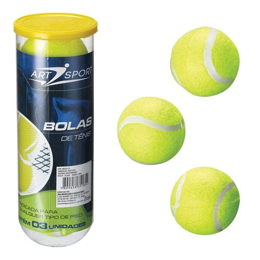 Bola de Tênis no Tubo com 3 Unidades ArtSport