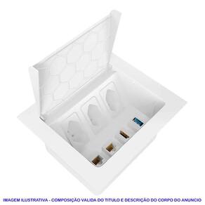 Caixa de Embutir 3 Tomadas 10a 1 USB Dados 1 HDMI
