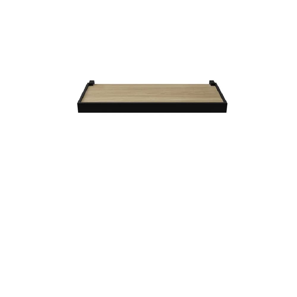 Prateleira Nogueira com Suporte 100x20 cm MDF Duetto Moldura Preta - Prat-K