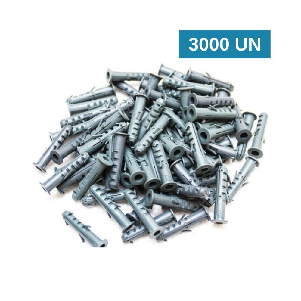 3000 Bucha de Fixação Com Aba Anel 6mm Tijolo Bloco Parede - IvPlast