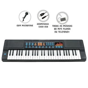 Teclado com Microfone Infantil - HS5460A - DM Toys