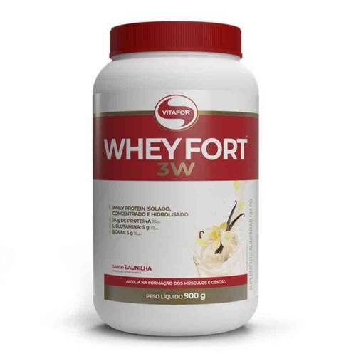 Vitafor Whey Fort 3W 900G Baunilha Menor preço em Vitafor Whey Fort 3W 900G Baunilha
