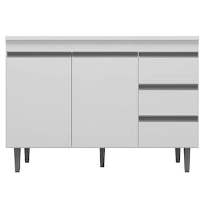 Balcão Gabinete De Pia Sem Tampo 100Cm 2 Portas 3 Gavetas Andréia Branco - Ajl Móveis
