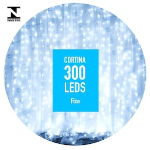 Cortina Led 3X2M 300 Leds Branco Frio Fixo Festas 220V 3Fb2