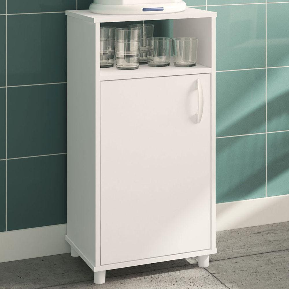 Balcão De Cozinha Para Bebedouro Diamantino 1 Porta Branco - Pnr Móveis