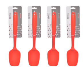 Kit Colher de Silicone 4 Peças 27cm Cor Vermelho