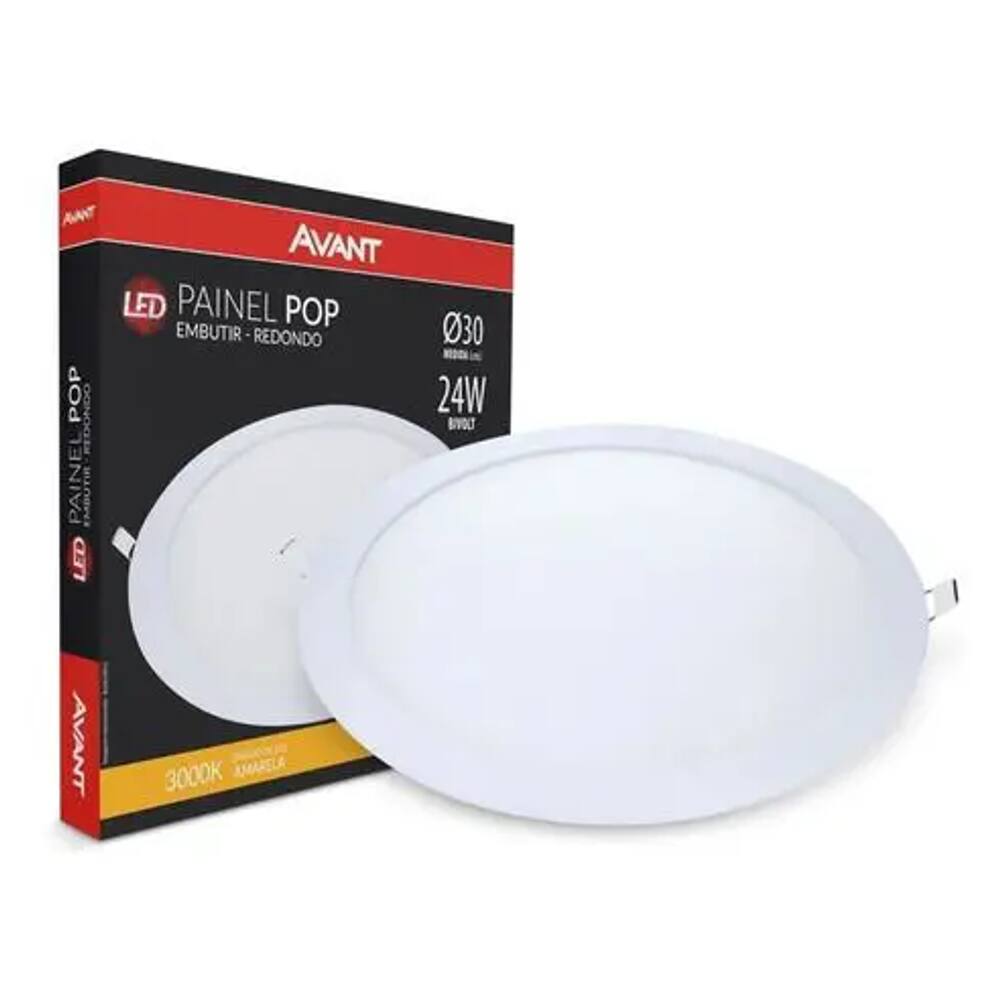 Luminaria avant painel redondo led 24w embutir Casas Bahia