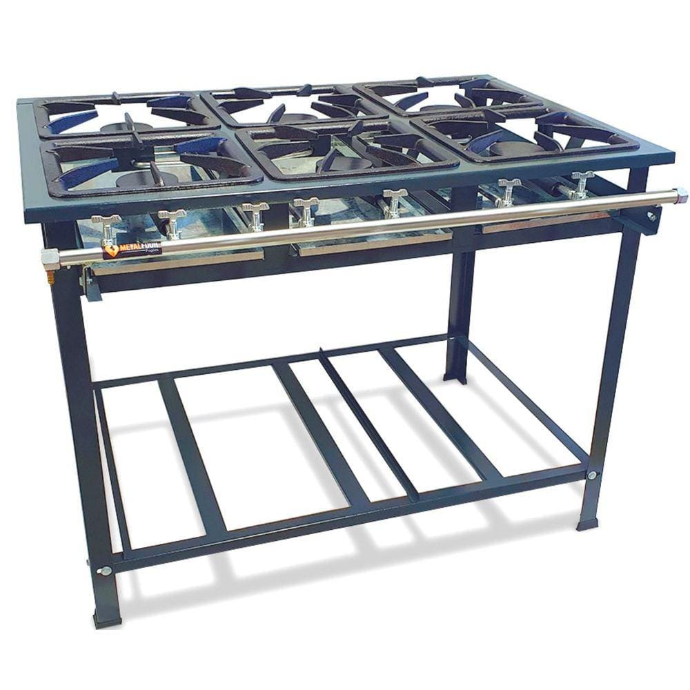 Fogão 6 Bocas Metalfour Industrial P5 Baixa Pressão Grafite