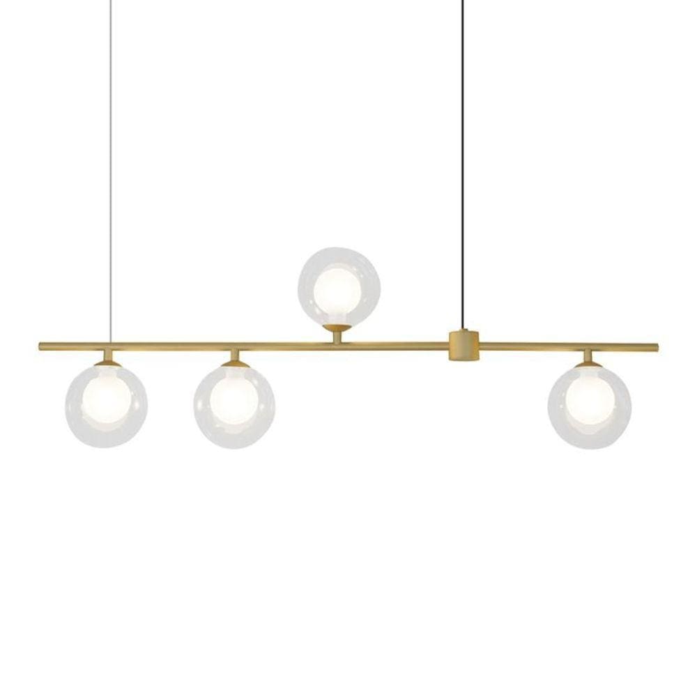 Lustre Pendente Quality Orbit 1539 G9 Bivolt Dourado / Transparente