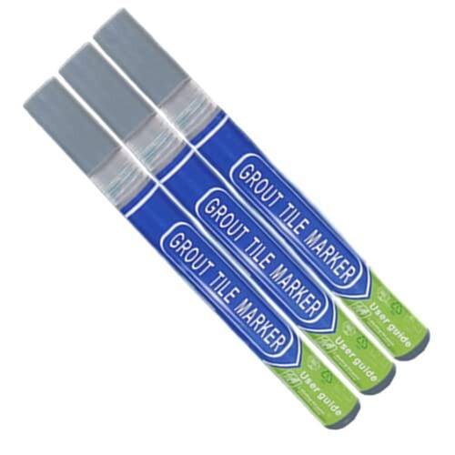 3Pcs Tile Grout Pen Repair Pen Set (3Pcs Light Grey) Waterproof Marker
