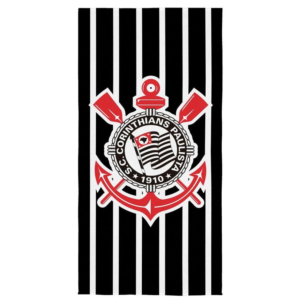 Toalha Aveludada Estampada Corinthians Time de Futebol Lepper