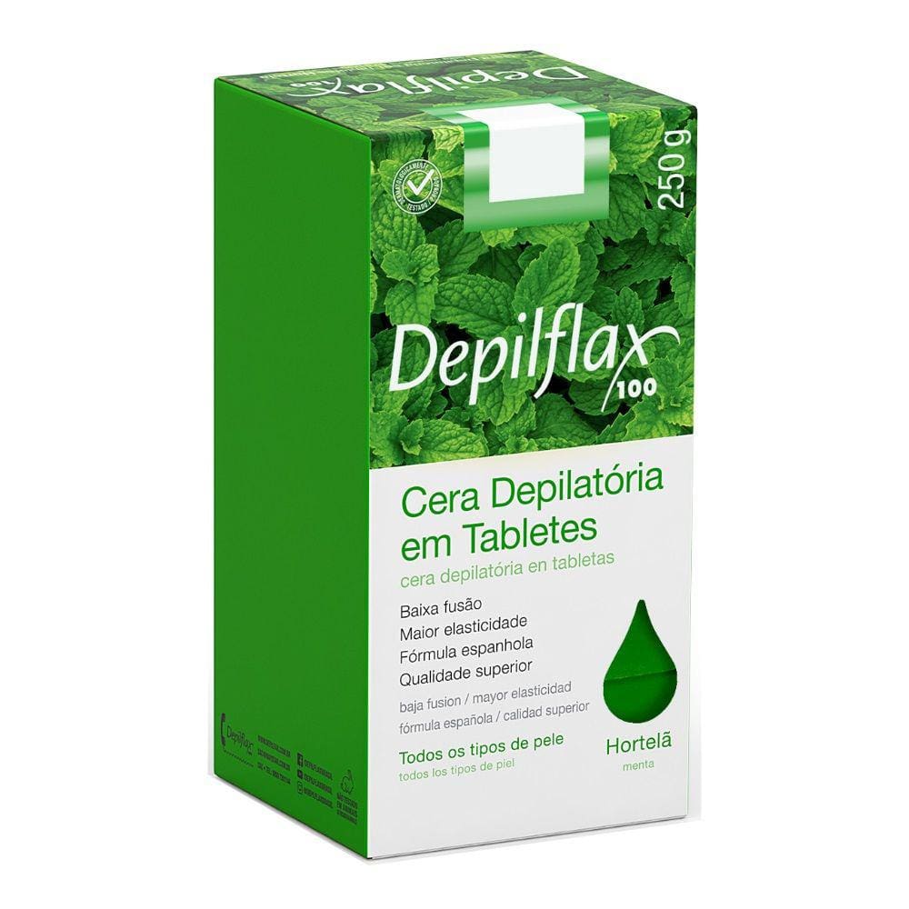 Cera Quente Depilação Depilflax Hortela 250G Em Tabletes