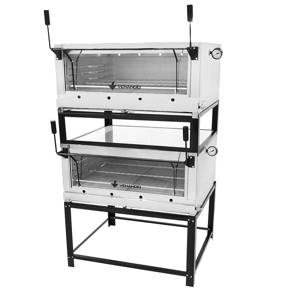 Forno Roma Venâncio 90 cm de Lastro a Gás Duplo Inox com Pedra Refratária FIRID90