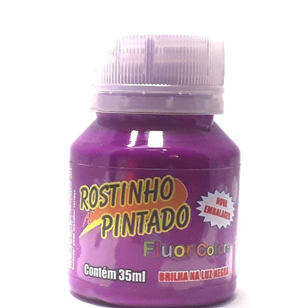 Tinta para pintar o rosto liquida Roxo flúor 35 ml