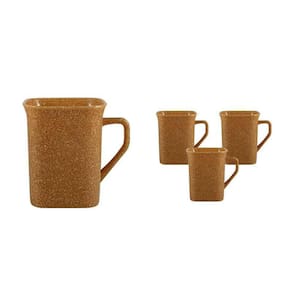 Kit 4 Canecas Quadrada Fibra Madeira Green 250Ml