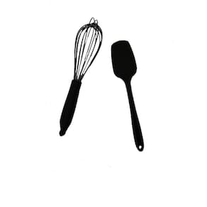 Conjunto De Utensílios Em Silicone Preto - Weck - 2 Peças