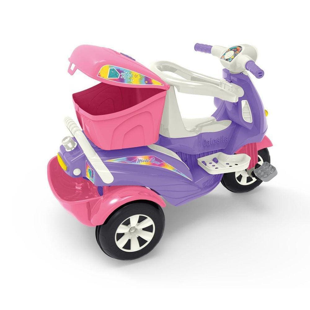 Mami Brinquedos - Black Friday Promoção - Triciclo Passeio e Pedal p/ 2  Crianças - Moto Duo Calesita