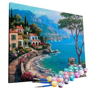 Kit Pintura Terapêutica - Vilarejo Na Praia